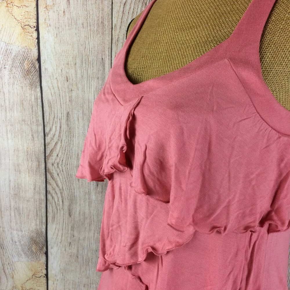 **SOLD** Pink Sleeveless Tiered Ruffle Tank Top - Picture 4 of 7